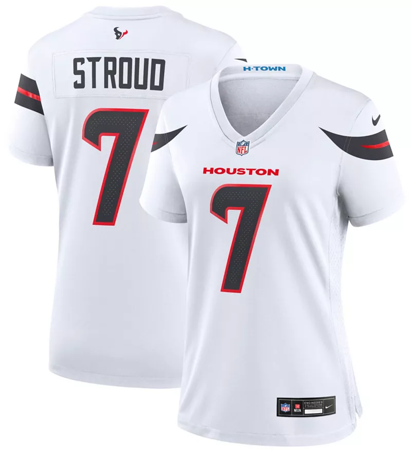 

Женская белая игровая майка Nike Houston Texans C.J. Stroud #7