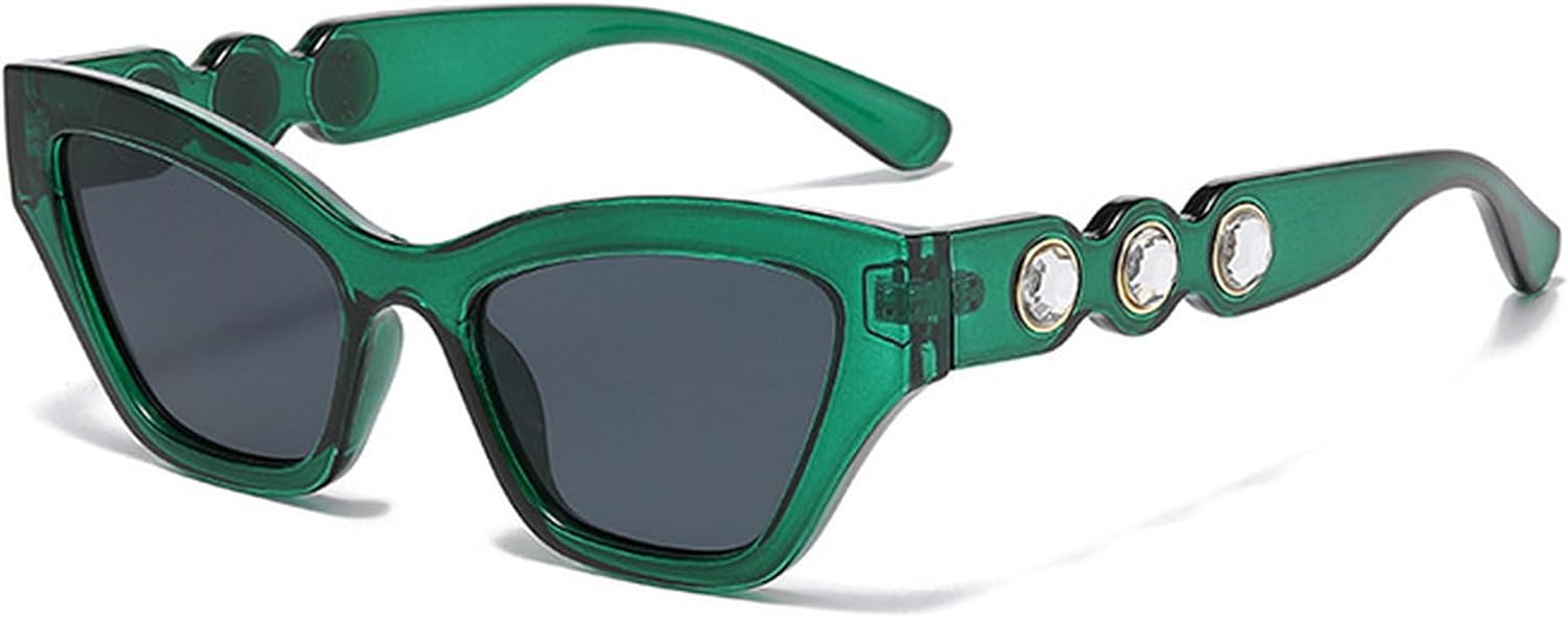 

Солнцезащитные очки «кошачий глаз» со стразами для женщин, сверкающие хрустальные очки, модные женские солнцезащитные очки с бриллиантами, защита от УФ-излучения mincl, Green