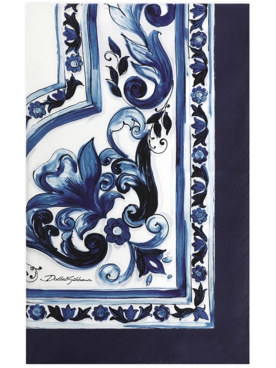 

Dolce & Gabbana твиловый шарф с принтом Majolica, синий