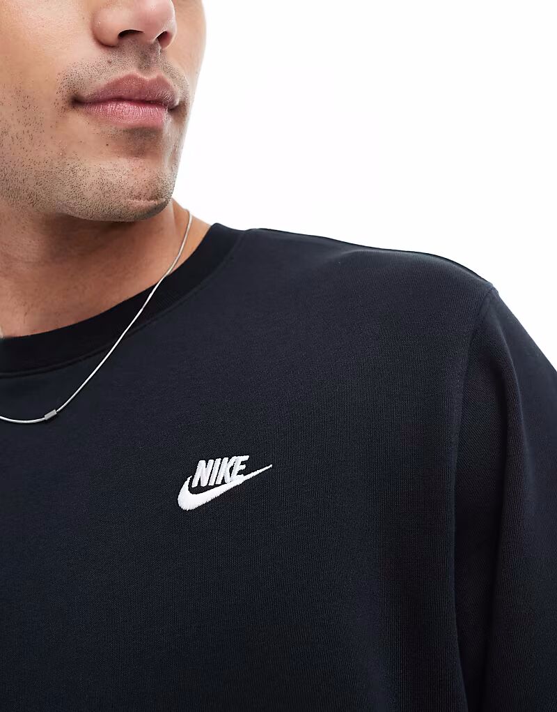 Толстовка Nike Club из французского трикотажа черного цвета — фото 2