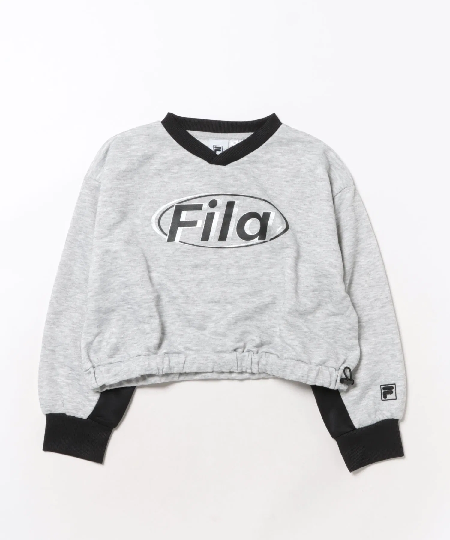 【FILA】Детская короткая толстовка с цветовыми блоками | Укороченный топ | Идеально подходит для танцев и уличного стиля