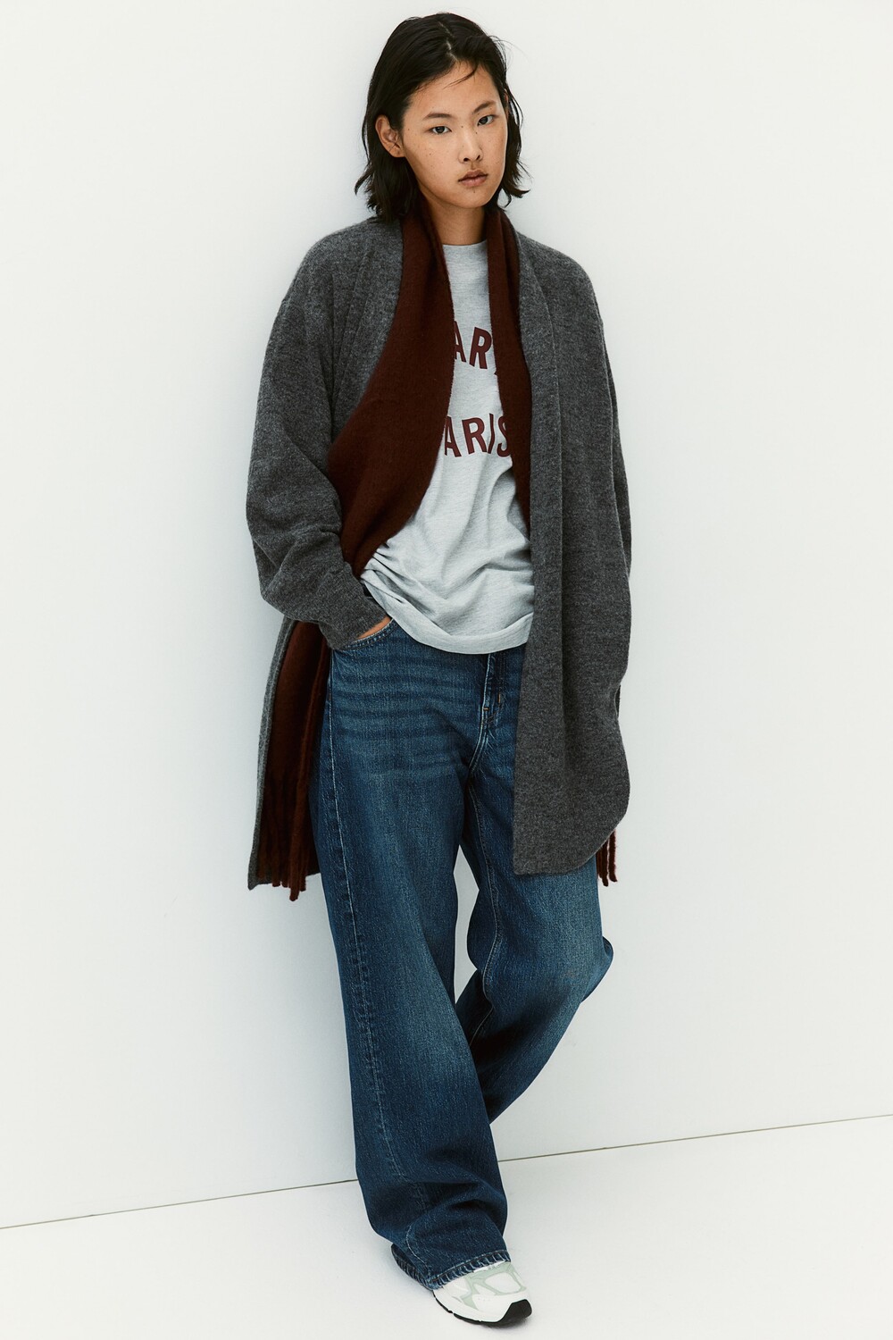 

Длинный кардиган H&M, серый