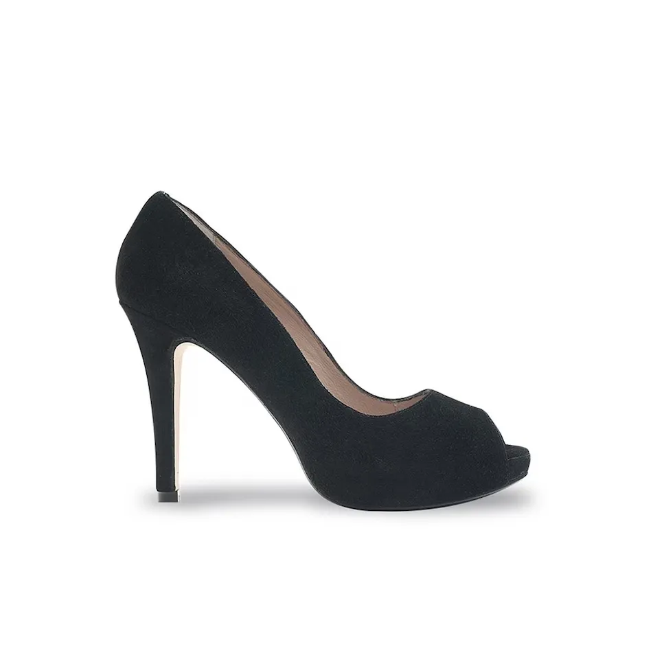 

Женские черные замшевые туфли с открытым носком Mad Pumps, черный
