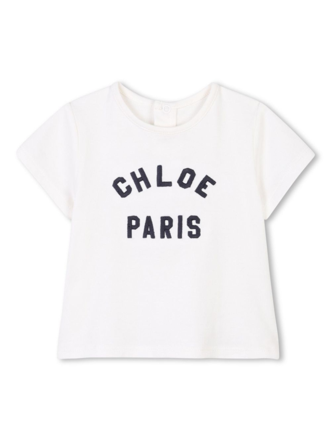 

Футболка с вышитым логотипом Chloé Kids, белый