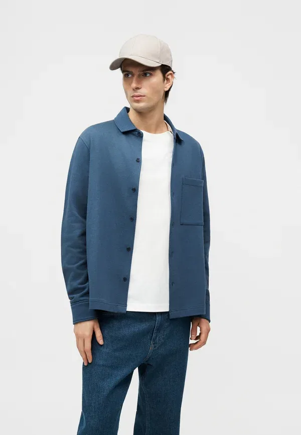 Рубашка оверсайз Tommy Hilfiger Essential Overshirt Core Shirt, цвет Эгейское море — фото 3