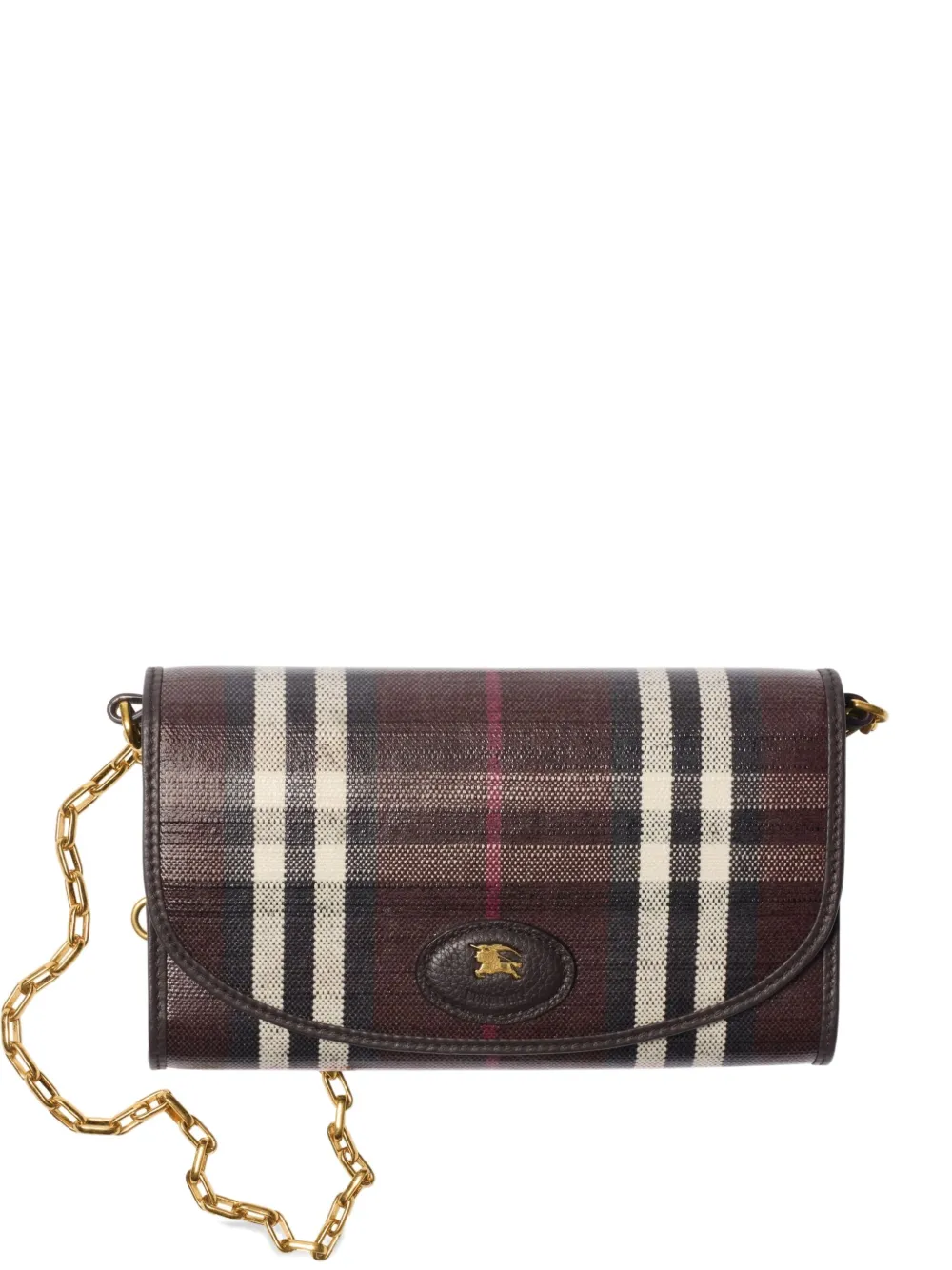 

Клетчатый кошелек Highlands на цепочке BURBERRY, красный