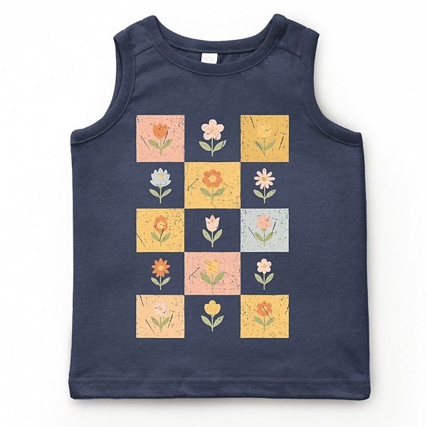 

Майка с клетчатым цветочным принтом для молодежи The Juniper Shop, Navy