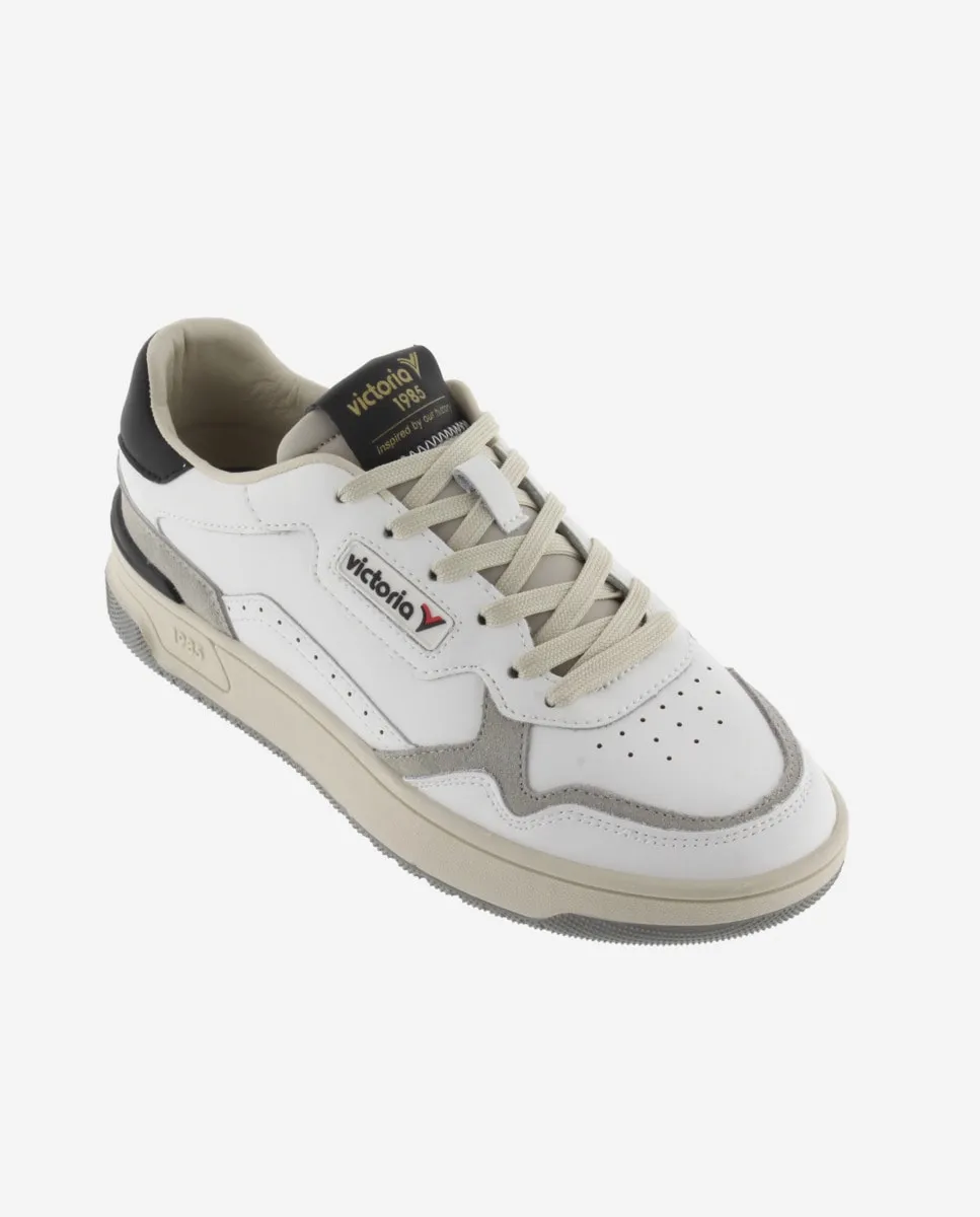 Кроссовки унисекс V1985 C80 CLASSIC LEATHER с ретро-логотипом и двухцветной подошвой Victoria, черный — фото 3