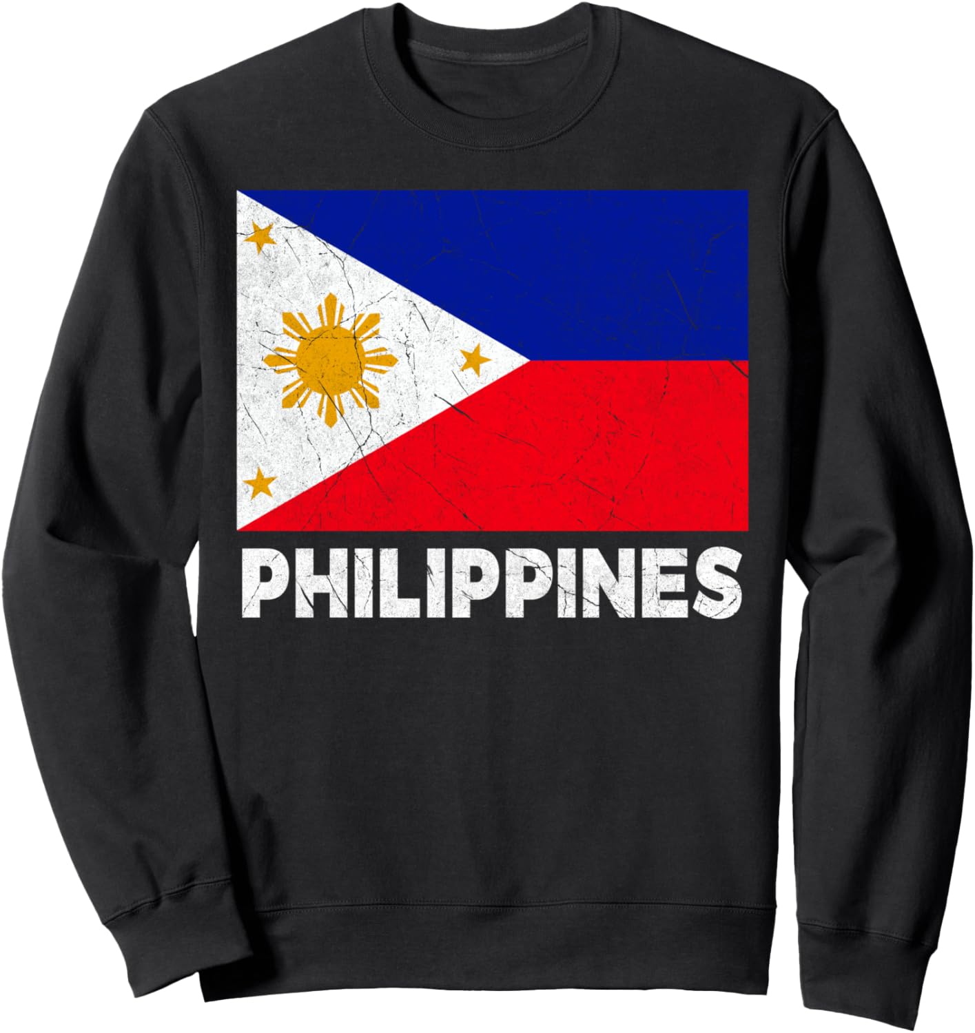 

Футболка с надписью «Флаг Филиппин» и надписью «Гордость за филиппинцев» Philippines Flag Retro Vintage Grunge Distressed, черный