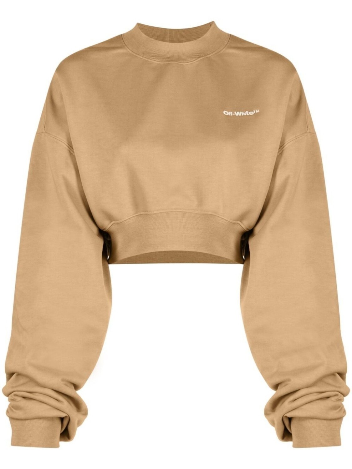 

Off-White укороченная толстовка с логотипом, коричневый