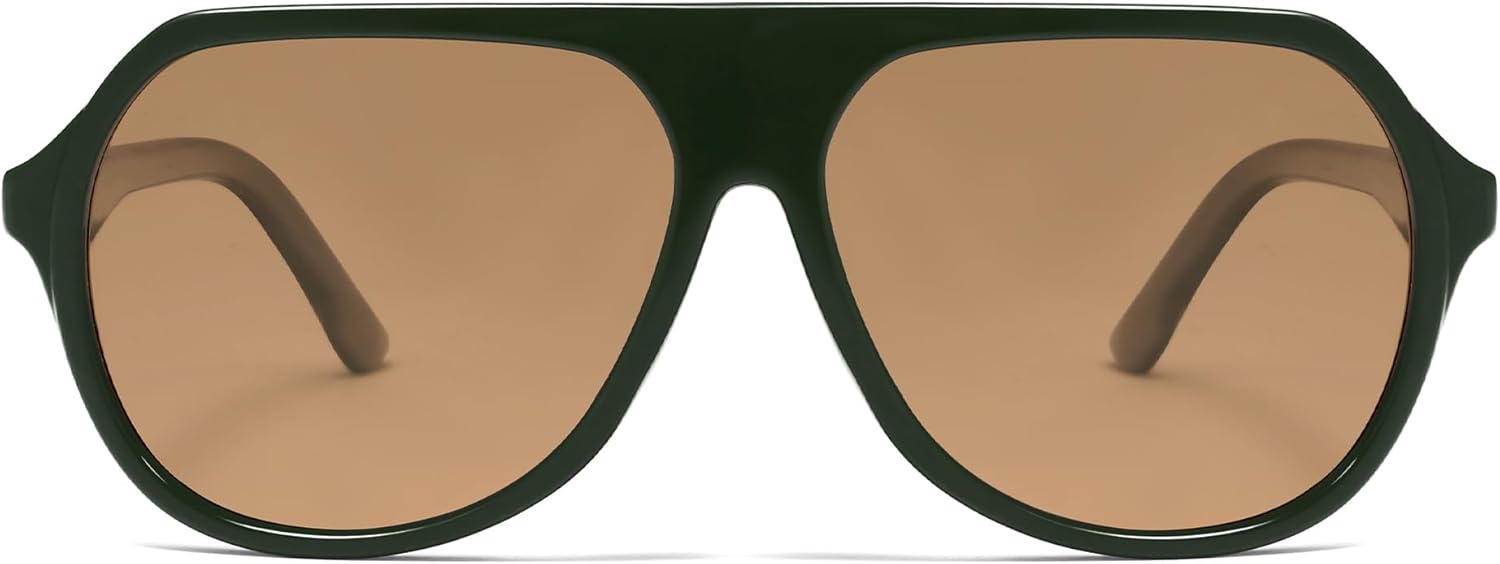 

Солнцезащитные очки-авиаторы VANLINKER Retro Oversized Polarized для женщин и мужчин, винтажные, 70-е годы, большие квадратные, VL9851, C5-polarized Brown Lens/Blackish Green Frame