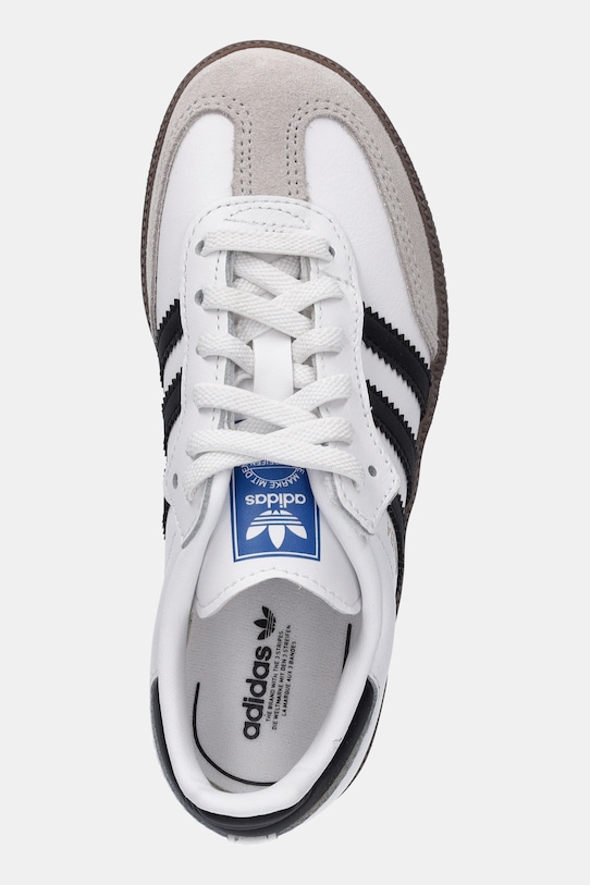 Кожаные детские кроссовки Samba OG Adidas Originals, белый — фото 4