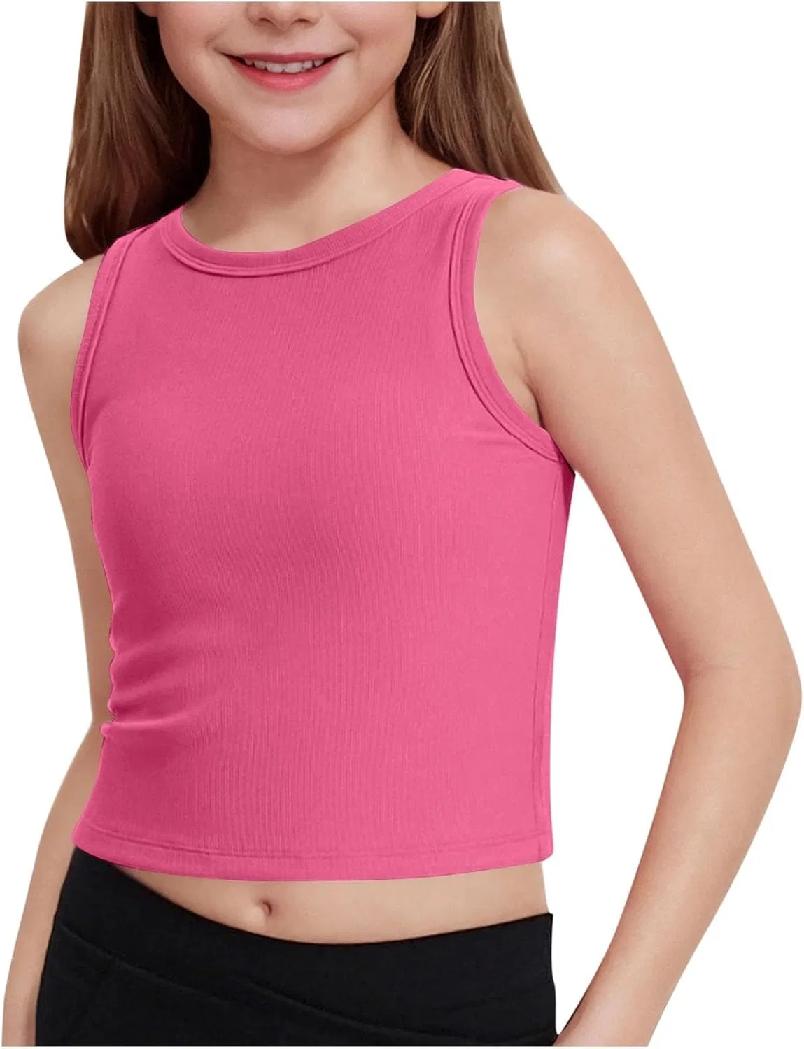 Детский топ-борцовка Ribbed Knit, Zzalalana, Hot Pink