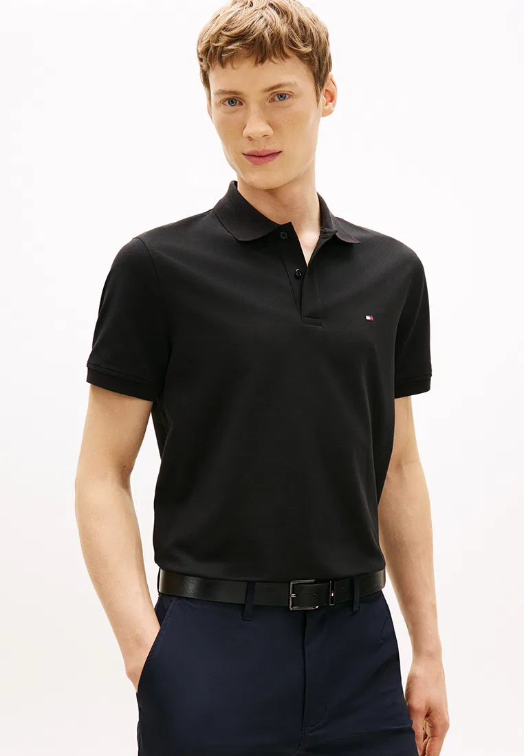 Поло Performance Pique Regular, TH Mainline Tommy Hilfiger, черный