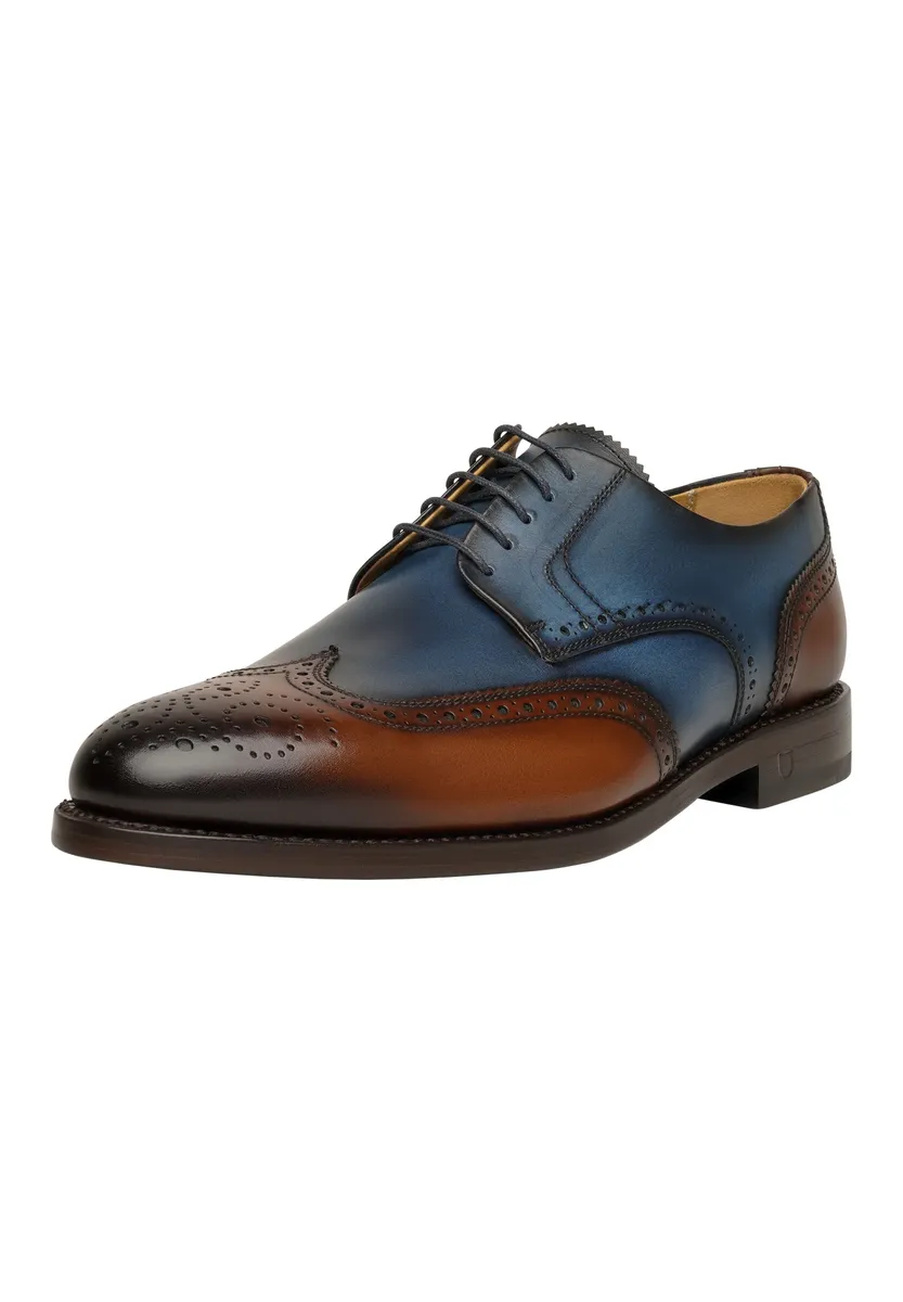 

Туфли на шнуровке Henry Stevens "Marshall FBD business Shoes", мужские полуботинки из кожи ручной работы, костюмные туфли, синий