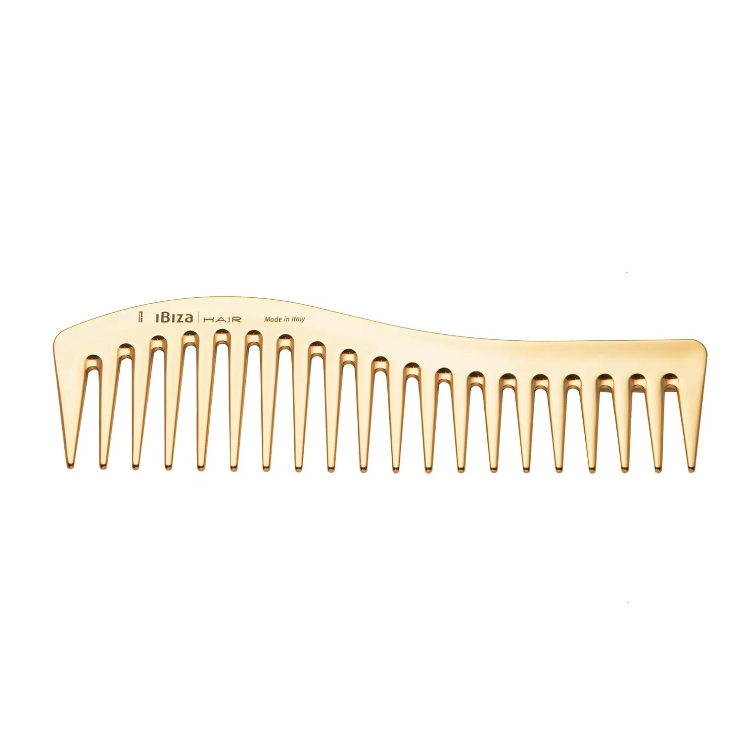 Расческа для волос Ibiza Hair Professional Wave Detangling Comb (Gold) с широкими зубьями для сохранения завитков, безболезненная, термостойкая, Gold