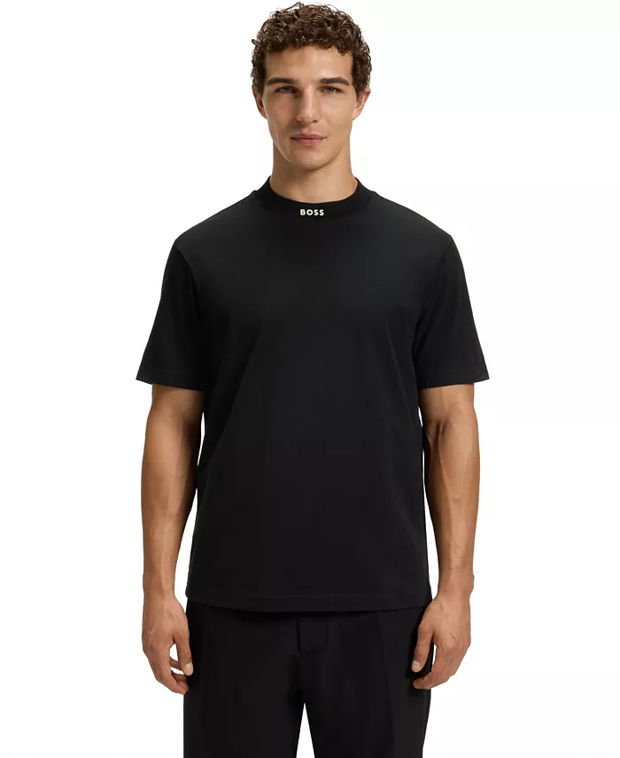 

Мужская футболка свободного кроя из стрейч-хлопка Hugo Boss, черный