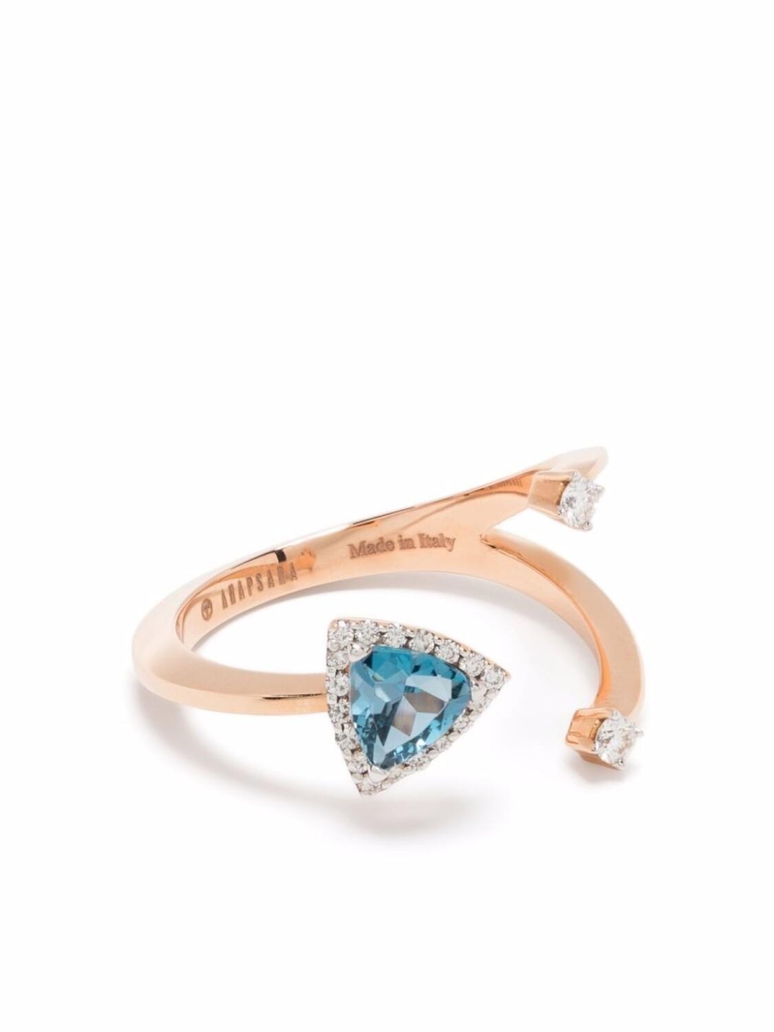 

Кольцо Micro из розового золота с топазом и бриллиантами Anapsara, розовый