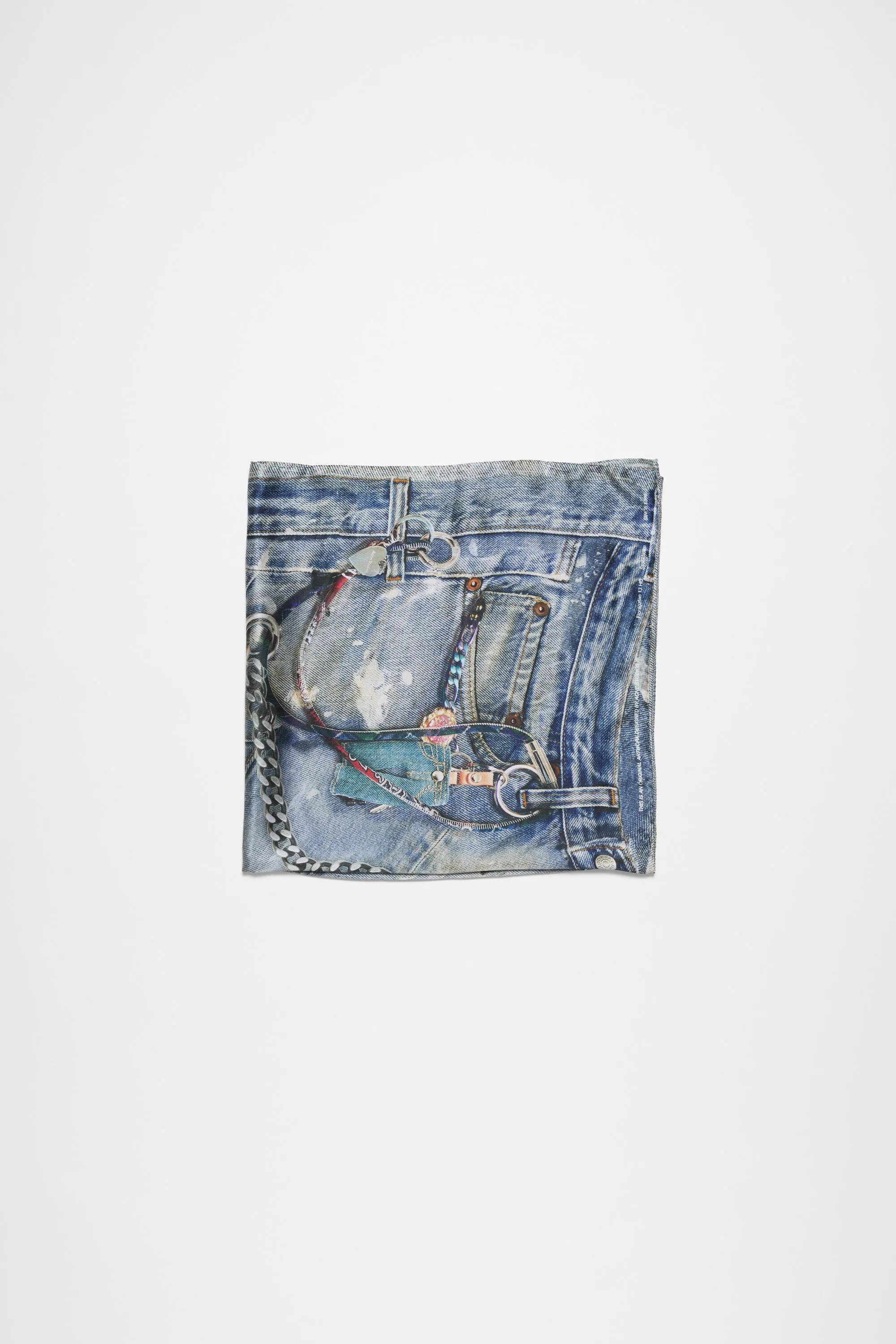 

Шелковый шарф с принтом Acne Studios, цвет Denim Blue