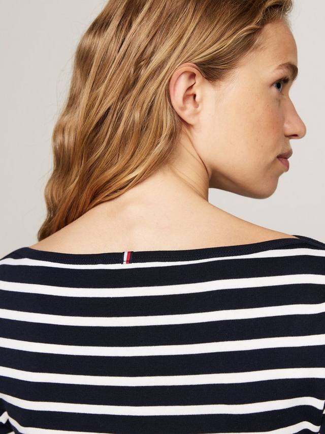 Футболка с вырезом лодочкой в полоску cody Tommy Hilfiger, цвет Desert Sky/Ecru — фото 4