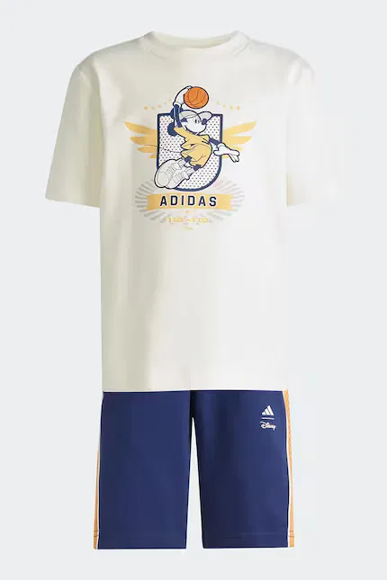 Комплект детский с принтом Disney Adidas, бежевый — фото 2