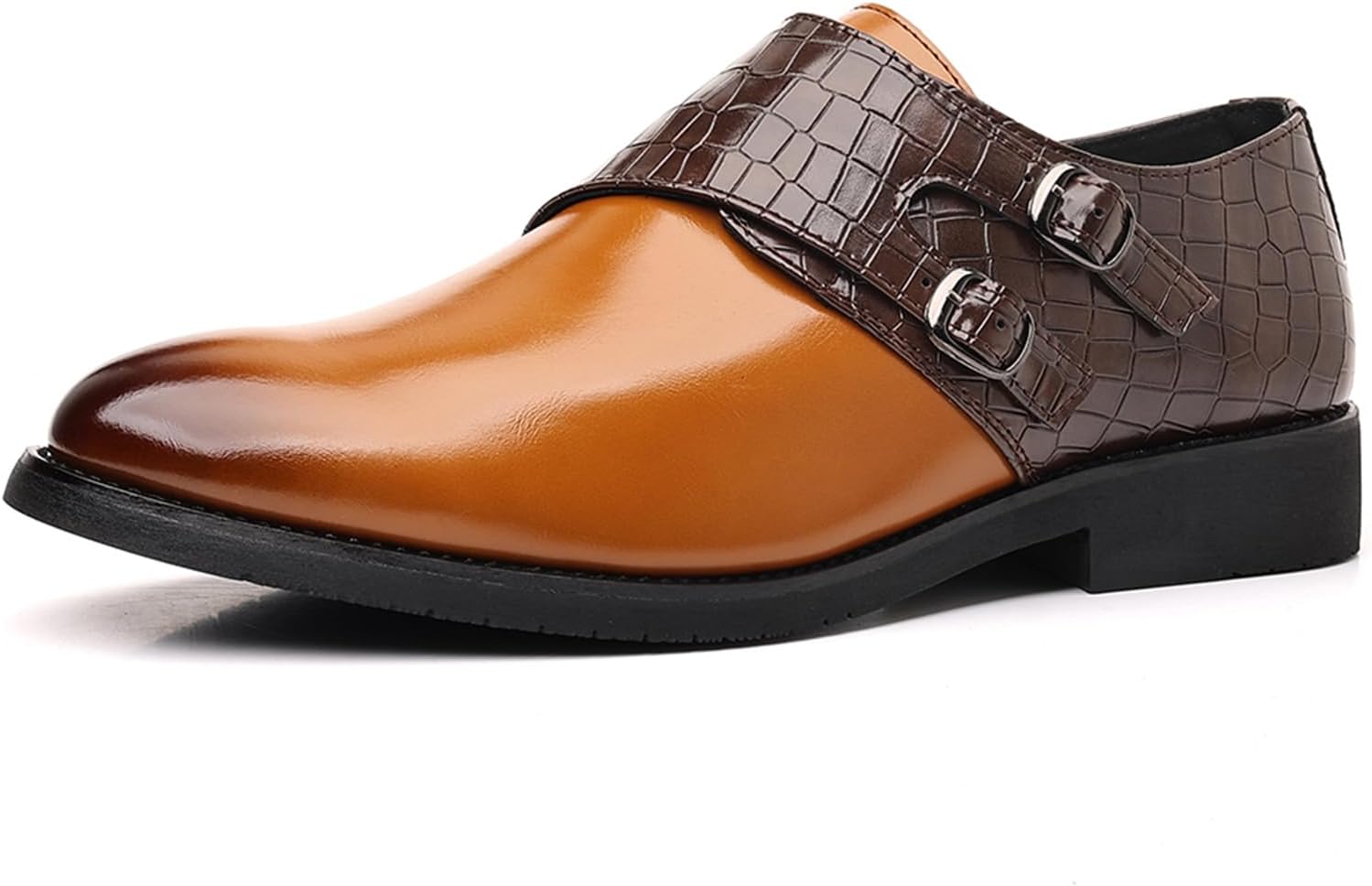 

Мужские туфли-лоферы из натуральной кожи с пряжкой и заостренным носком Tixewsjh, коричневый