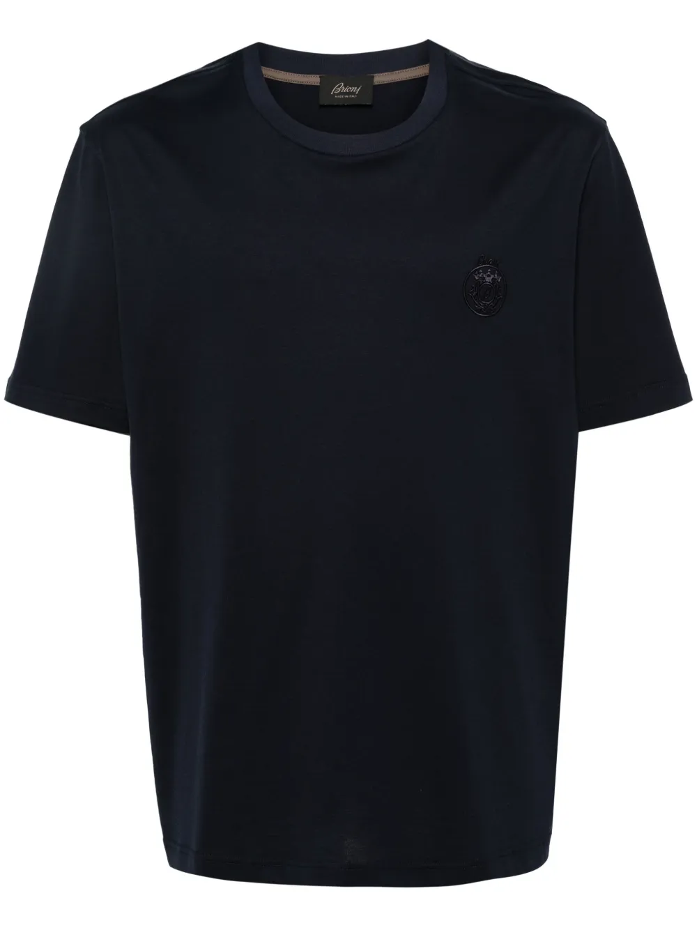 

Футболка с вышитым логотипом Brioni, синий