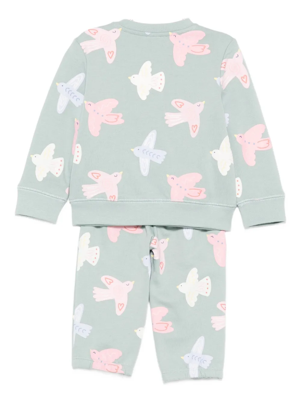 Спортивный костюм с принтом птиц Stella McCartney Kids, зеленый — фото 2