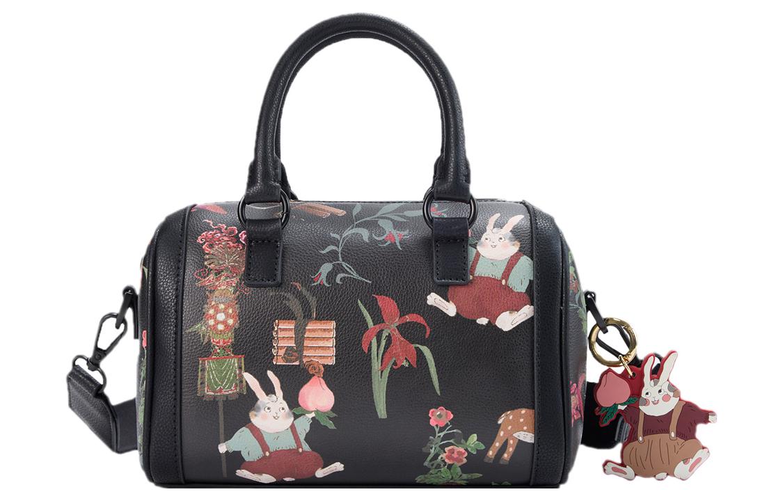 

Лининг Риджин Доуджин коллекция искусственная кожа бостонская сумка через плечо женская черная