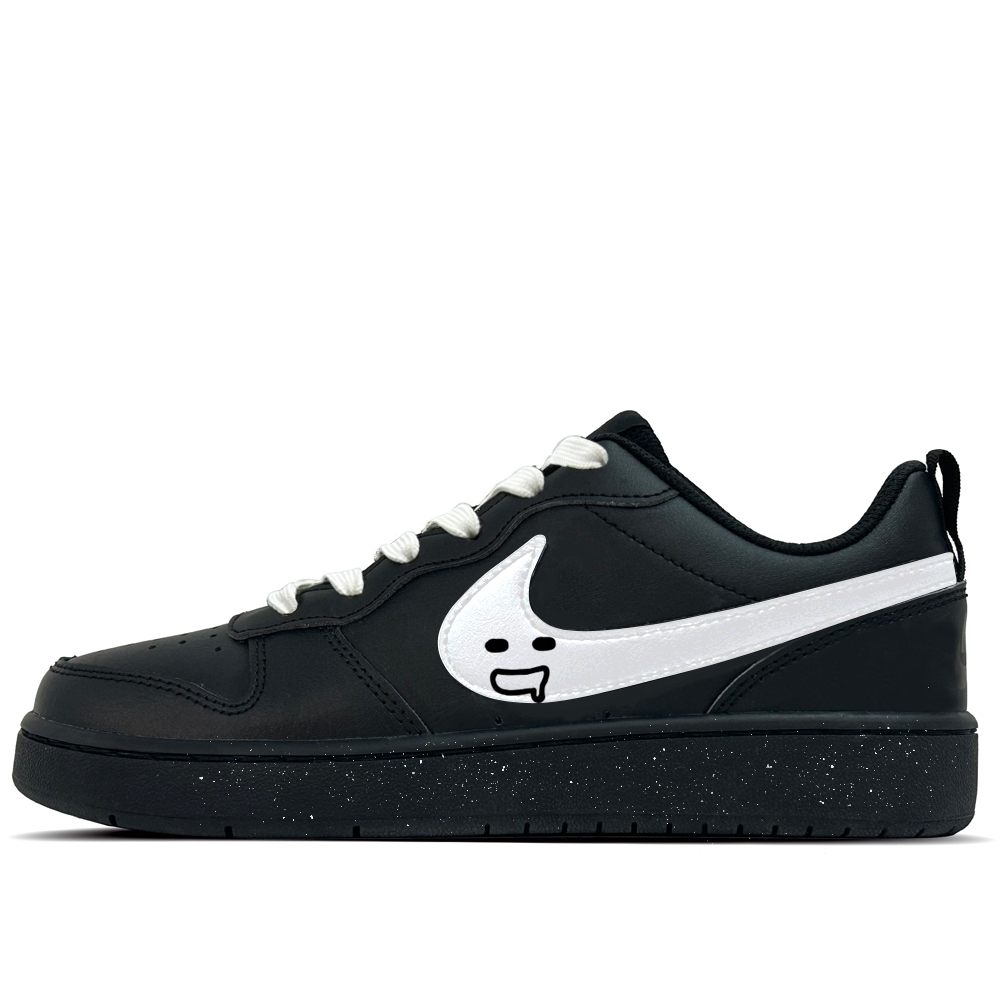 

Nike Court Borough Little Joys кожаные противоскользящие износостойкие низкие детские скейтбординг кроссовки Black