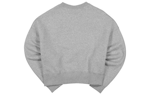 Свитер casual sports logo round neck fleece hoodie light grey gray Nike, серый — фото 2