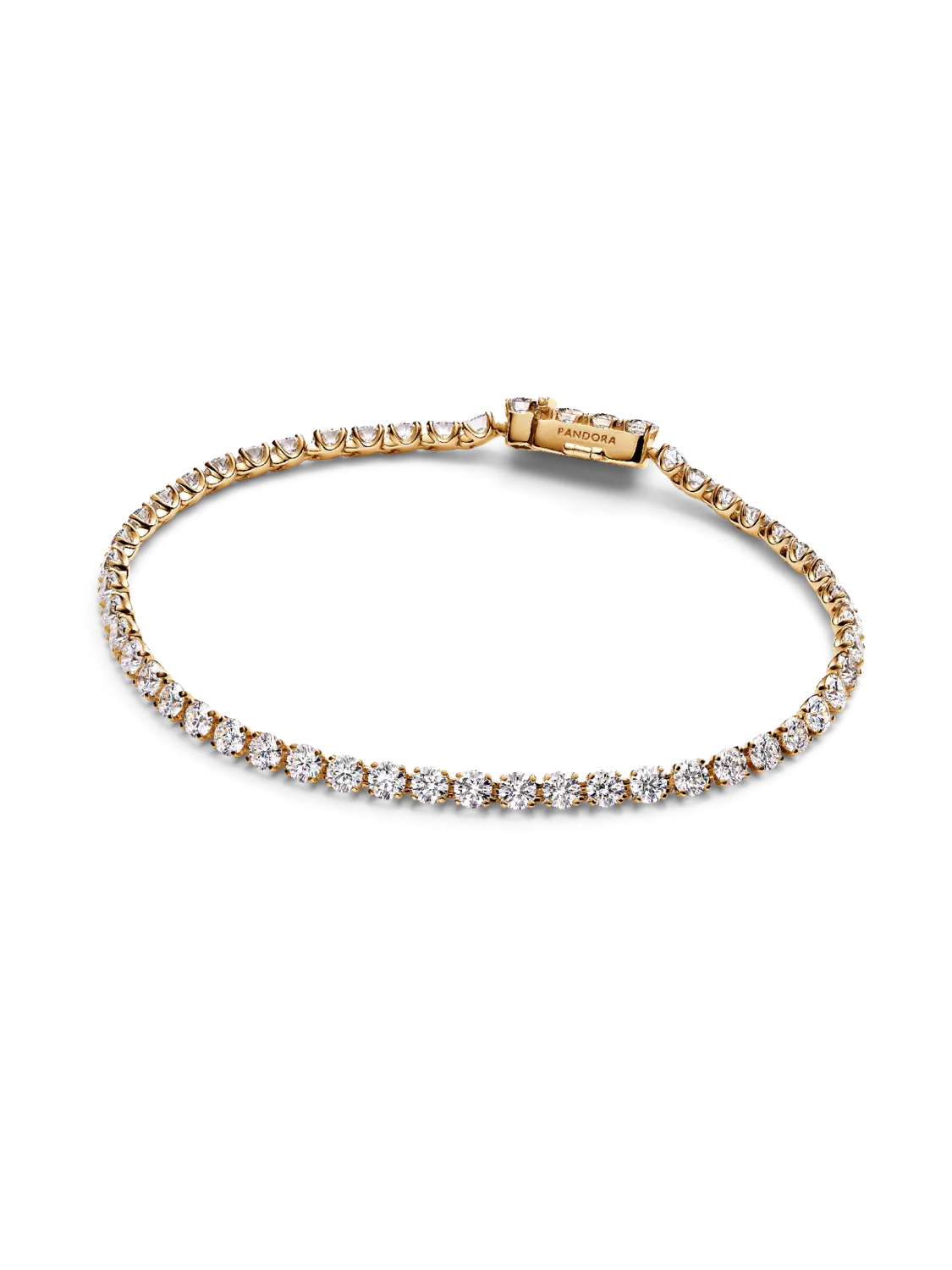 

Теннисный браслет Pandora Era из 14-каратного золота с выращенными в лаборатории бриллиантами Pandora, 4,60 карата tw, 14-каратное золото