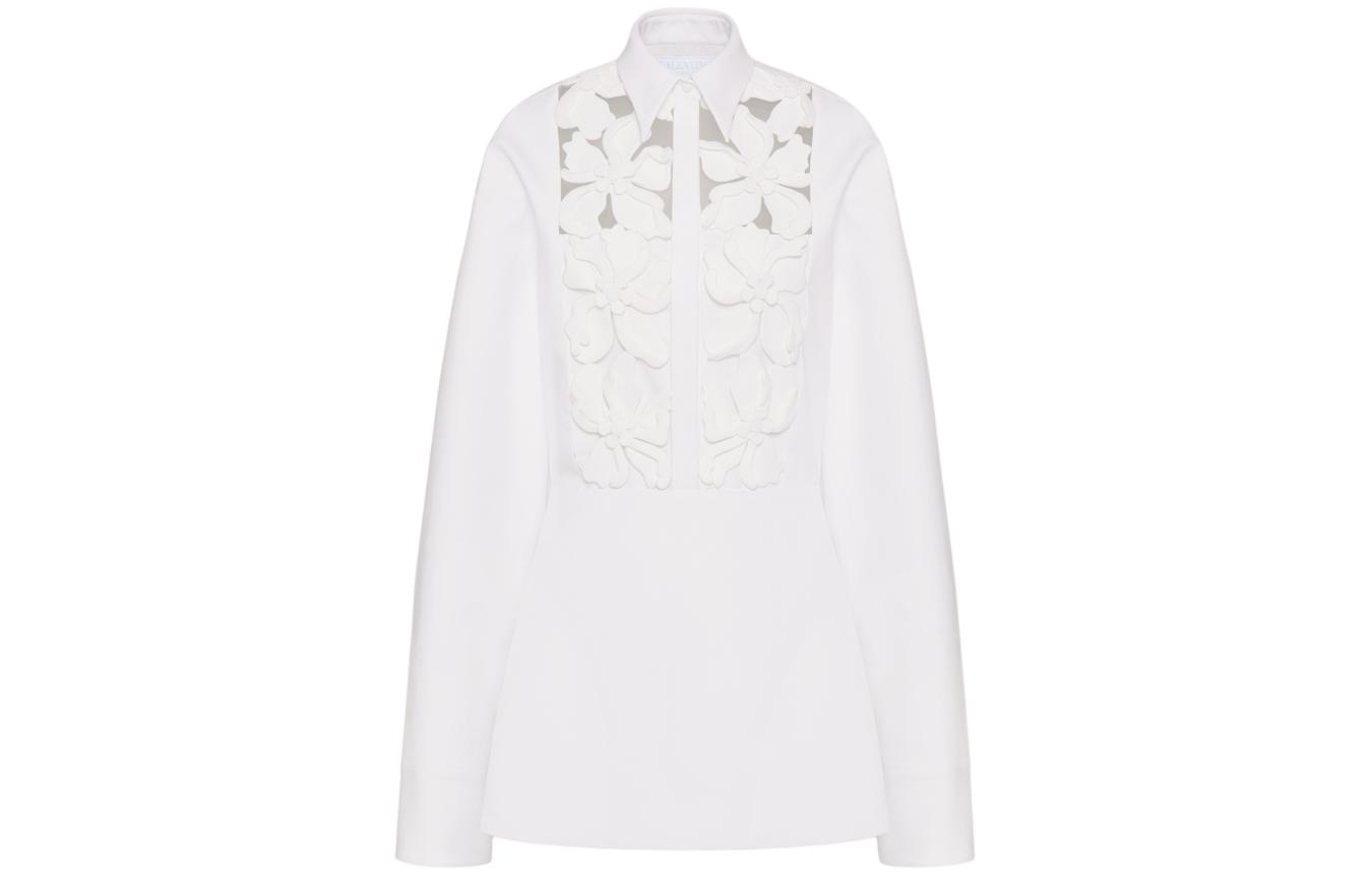 

SS24 Длинное платье с длинными рукавами женское белое Valentino