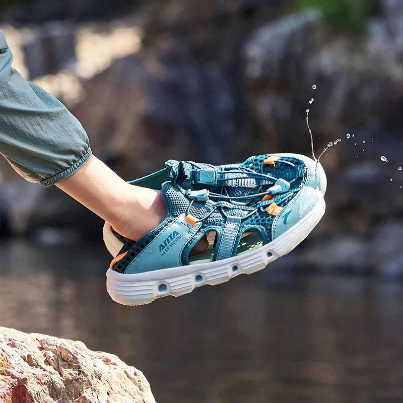 Antakids Детские сандалии low top с антискользящей подошвой, дышащие, быстросохнущие, легкие, амортизирующие, бирюзовые — фото 4