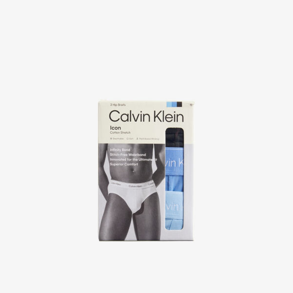 

Трусы-бикини из стрейч-хлопка с логотипом Icon, 3 шт Calvin Klein, мультиколор