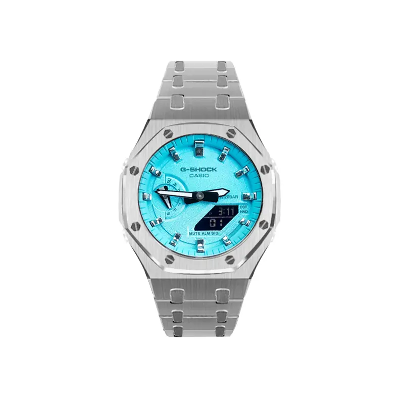 

CASIO Часы Unisex Liquid Crystal/Analog Dual Display Series Blue Watch, Tiffany blue is fully forged silver