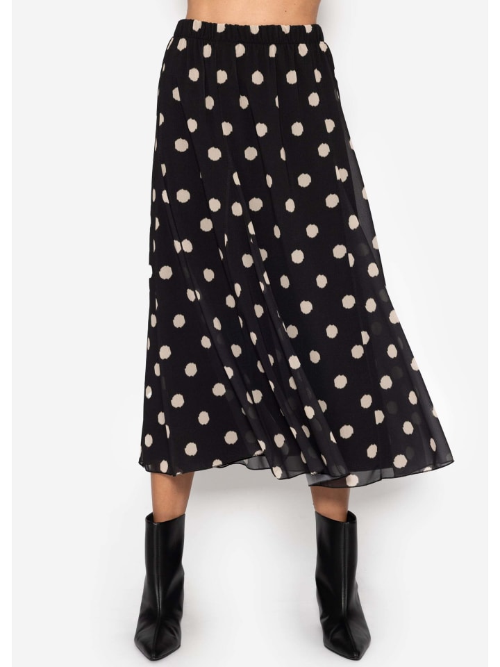 

Длинная юбка из шифона черного цвета в горошек SASSYCLASSY