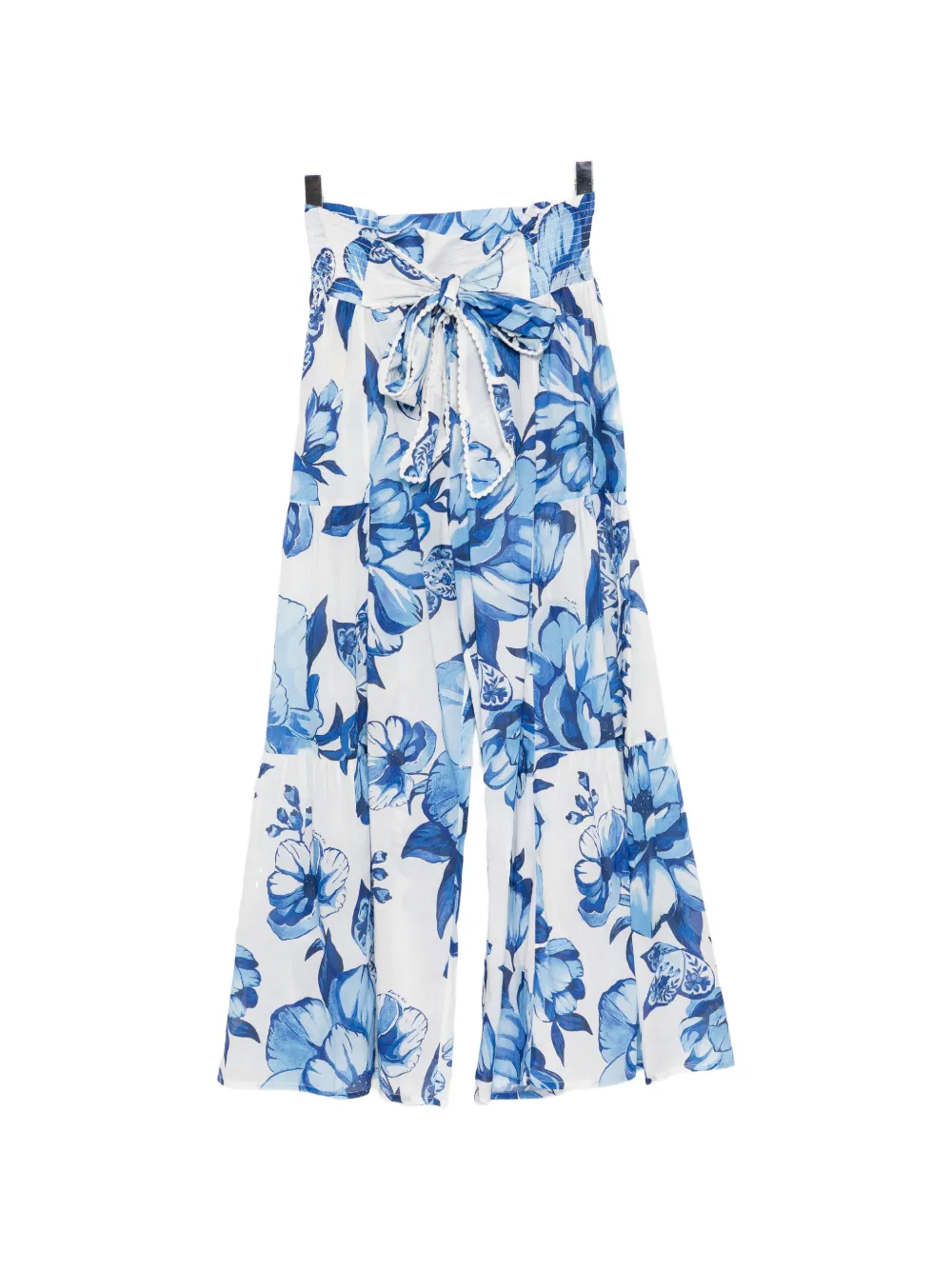 

Брюки с цветочным принтом и бантом Farm Rio, синий