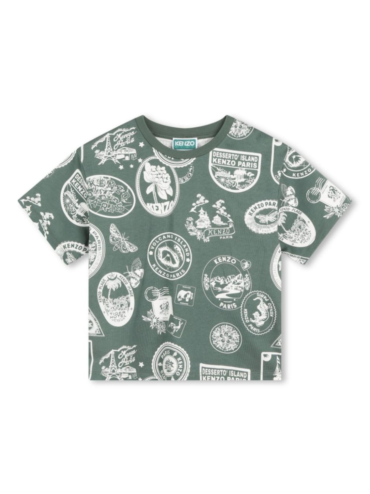 

Kenzo Kids футболка с графичным принтом, зеленый