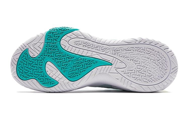 Детские баскетбольные кроссовки GS Low-top Anta белые/флуоресцентные Aqua Green Anta Kids, зеленый — фото 4