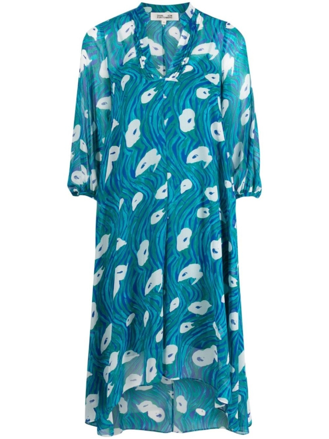 

Diane Von Furstenberg шифоновое платье Ileana с принтом Ocean Tide, синий
