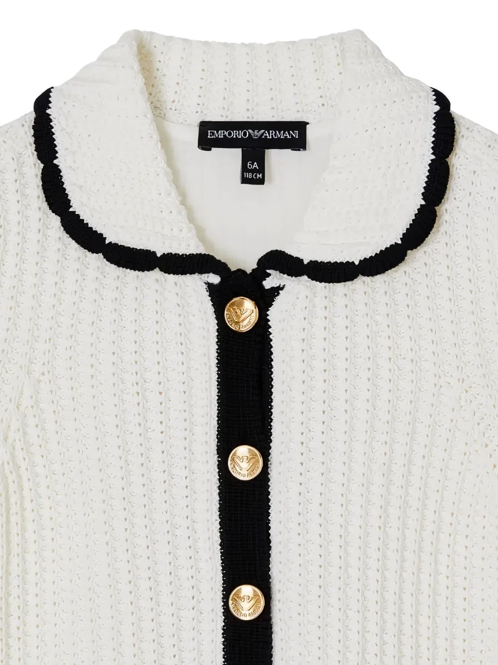Платье с воротником на пуговицах Emporio Armani Kids, белый — фото 3