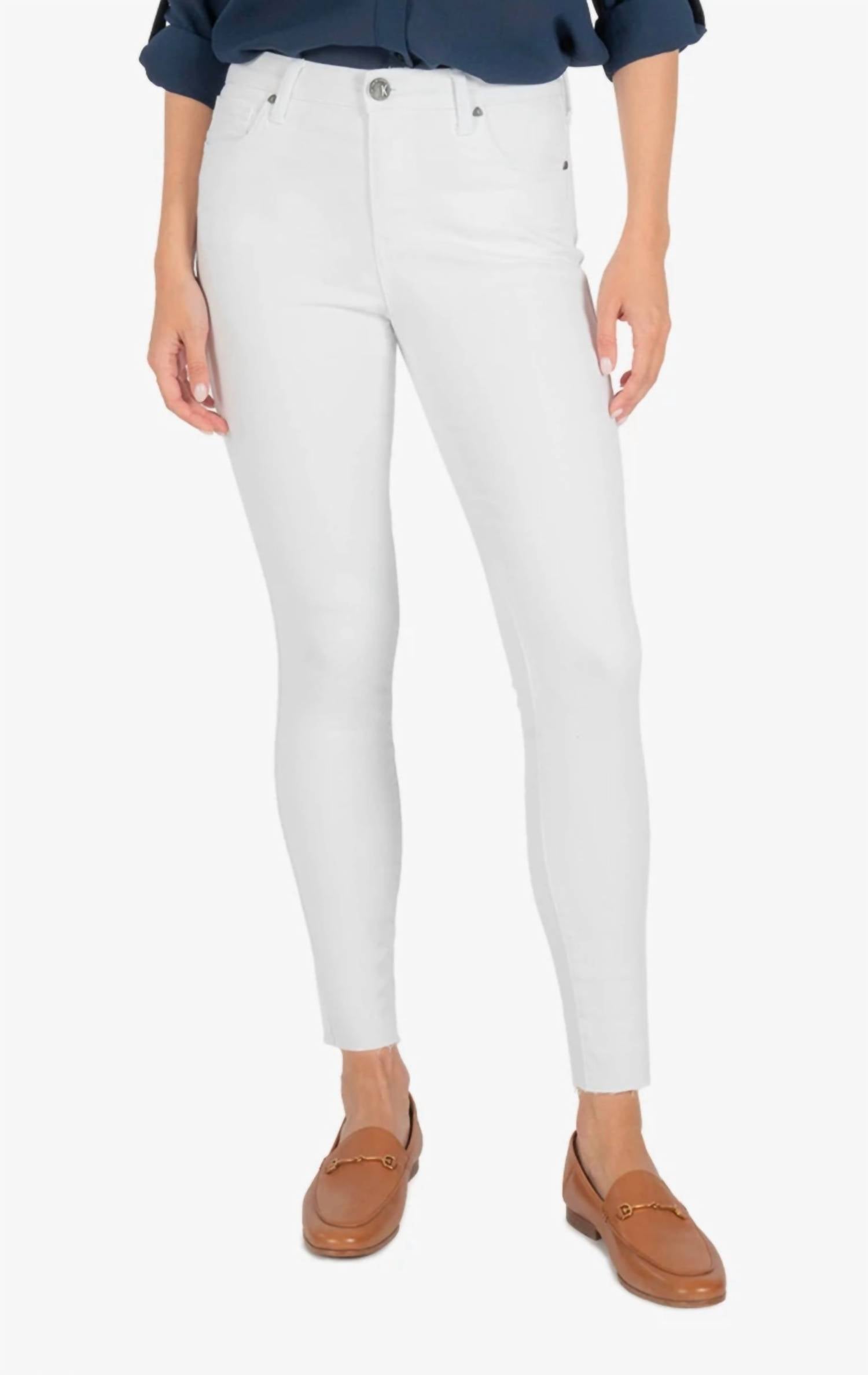 

Узкие джинсы Connie High Rise Ankle Jeans белого цвета KUT FROM THE KLOTH