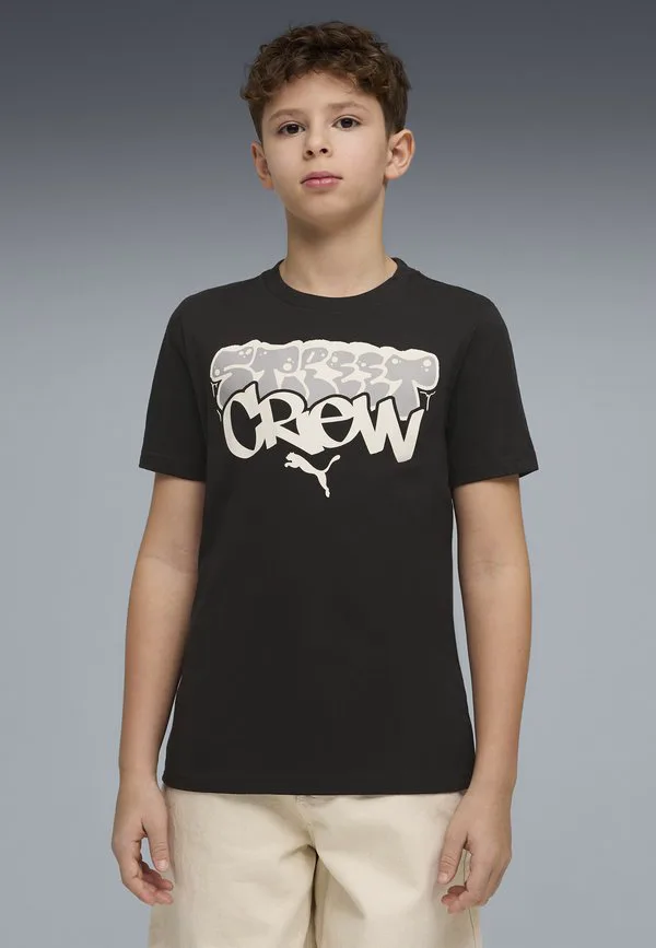 Футболка средней длины с графическим принтом Puma, Black