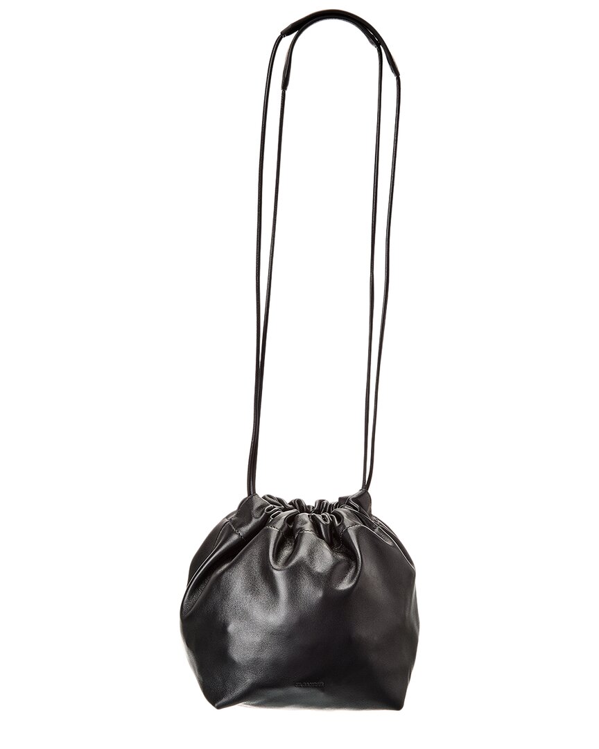 

Сумка-ведро из кожи Jil Sander Dumpling, черный
