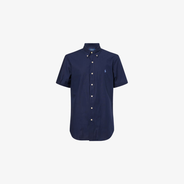 

Рубашка Polo Ralph Lauren с коротким рукавом и вышитым логотипом, синий