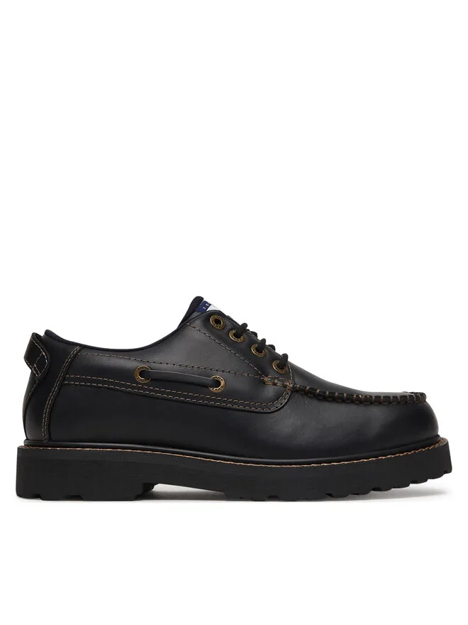 Tommy Jeans Низкие туфли Archive '01 Boat Shoe Leather EM0EM01651, черный