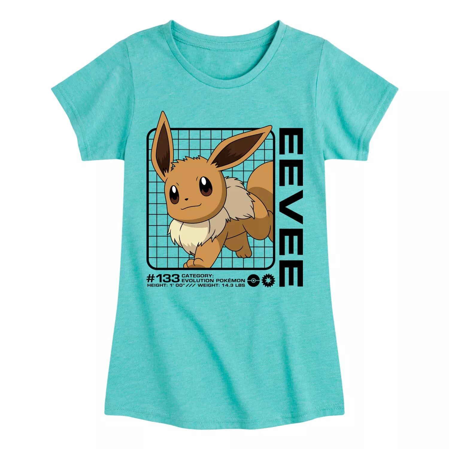 

Футболка с графикой Pokémon Eeevee Stats для девочек 7–16 лет Licensed Character