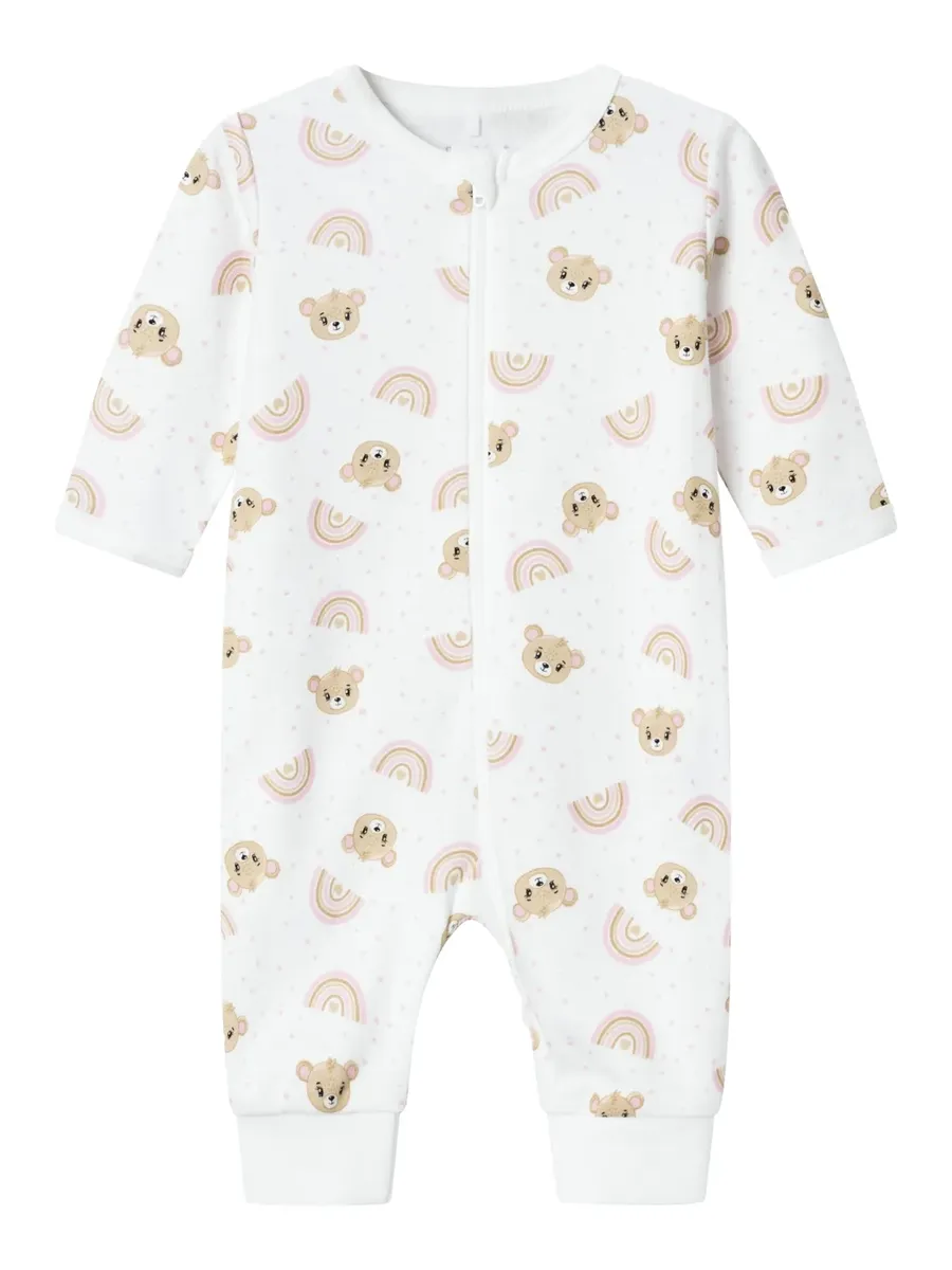 

Name It Пижама "NBFNIGHTSUIT ZIP ORCHID PINK TEDDY NOOS", белый