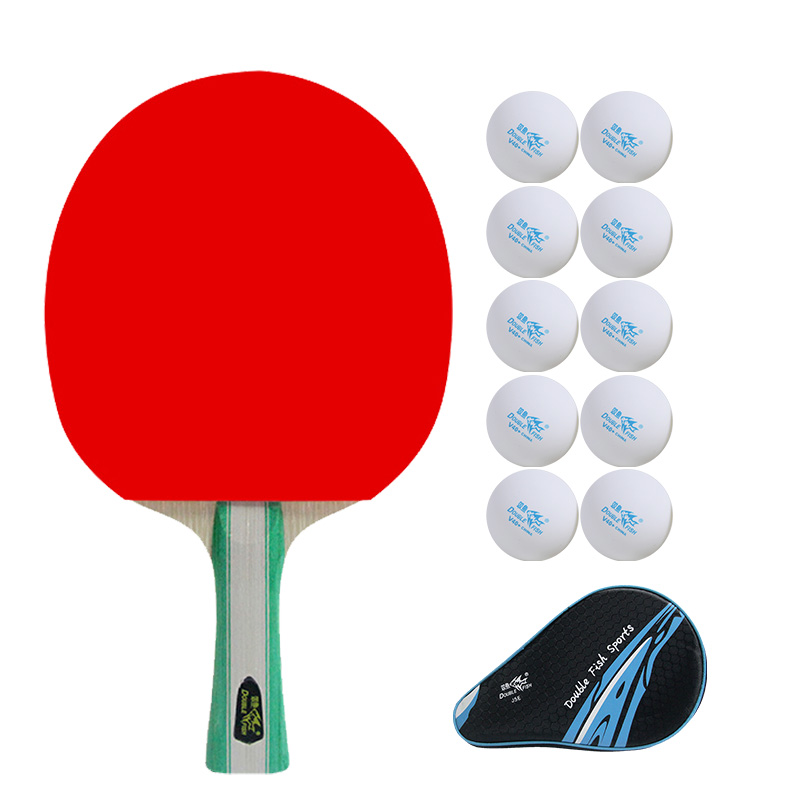 

Ракетка для настольного тенниса DOUBLEFISH J 5 All Wood унисекс DOUBLE FISH, double fish ping pong paddle (includes racket bag+10 training balls)